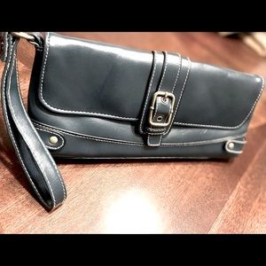 Blue leather Clutch